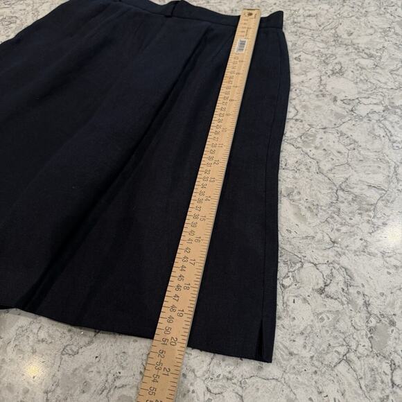 Vintage 90s Black Trouser Tailored Shorts Classy Old Money 26” W 6 Irish Linen - Picture 9 of 12